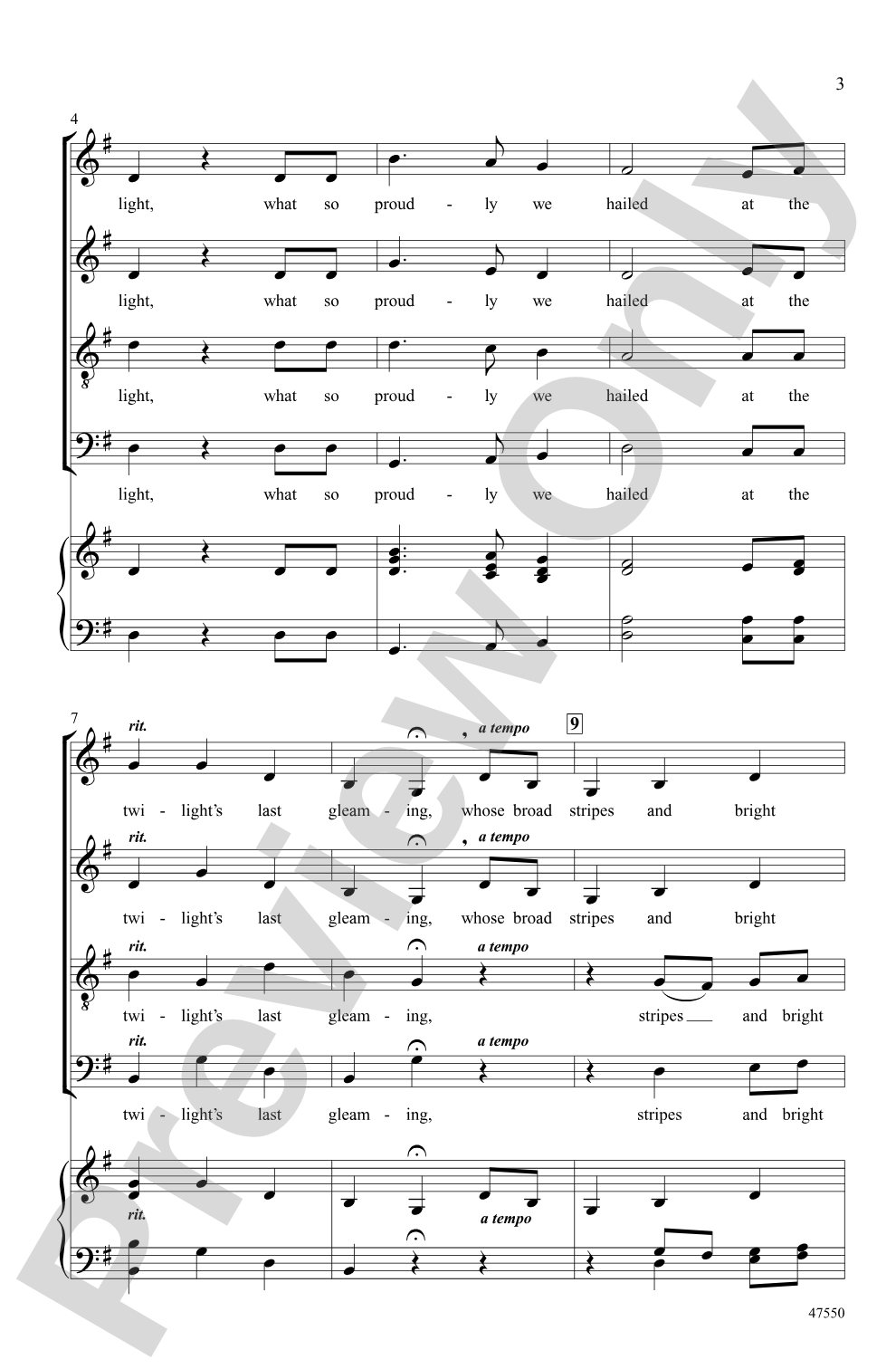 The Star-Spangled Banner: SATB divisi, <I>a cappella</I> Choral Octavo