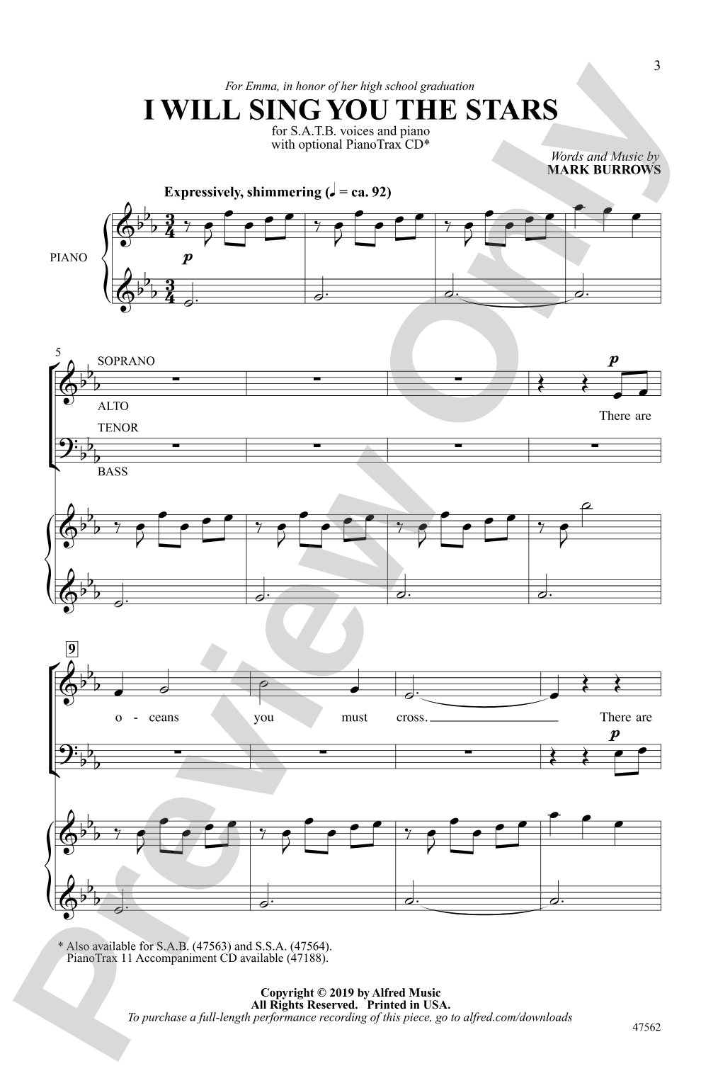 I Will Sing You the Stars: SATB Choral Octavo