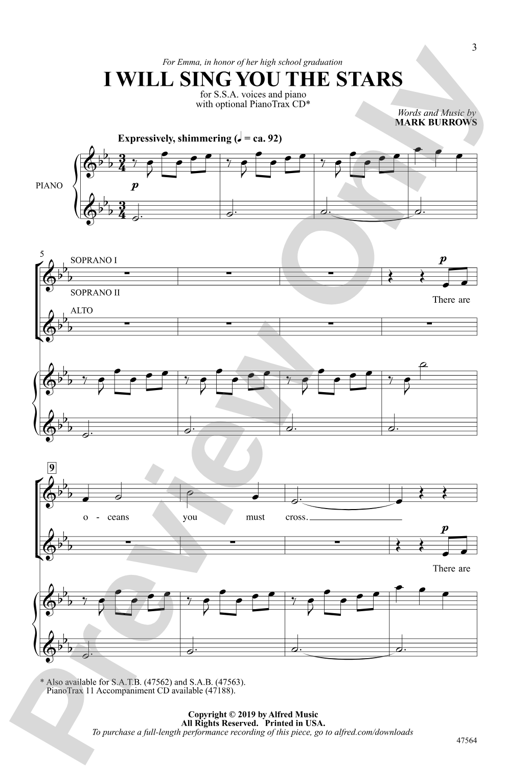 I Will Sing You the Stars: SSA Choral Octavo