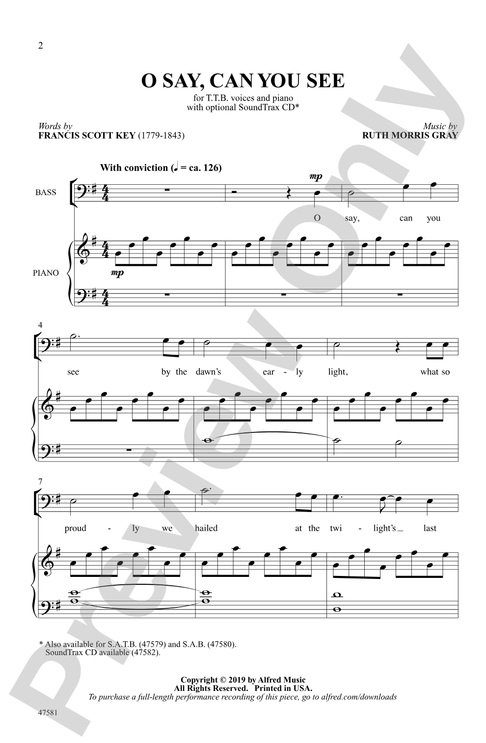 O Say, Can You See: TTB Choral Octavo