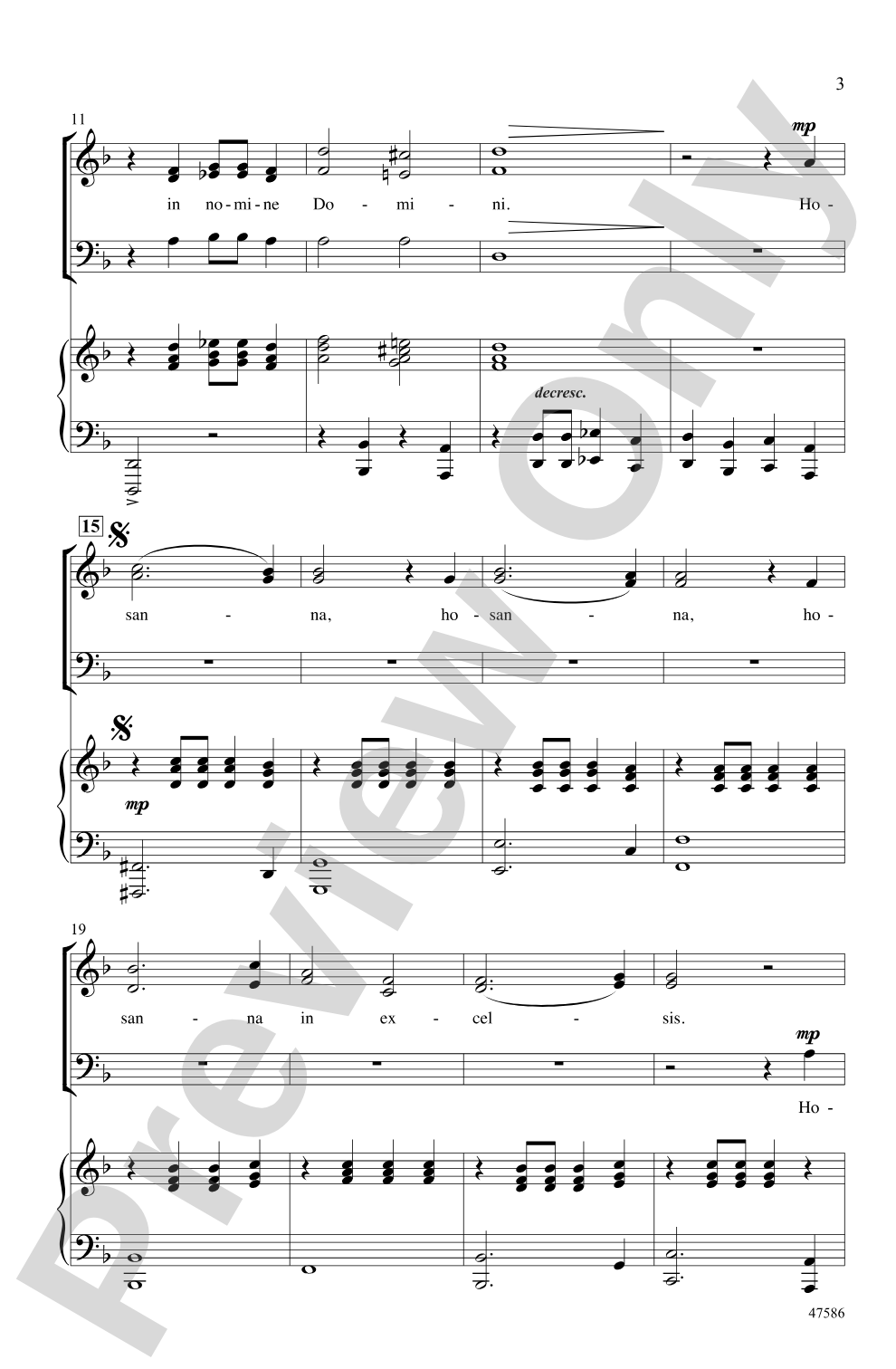 Benedictus: SAB Choral Octavo
