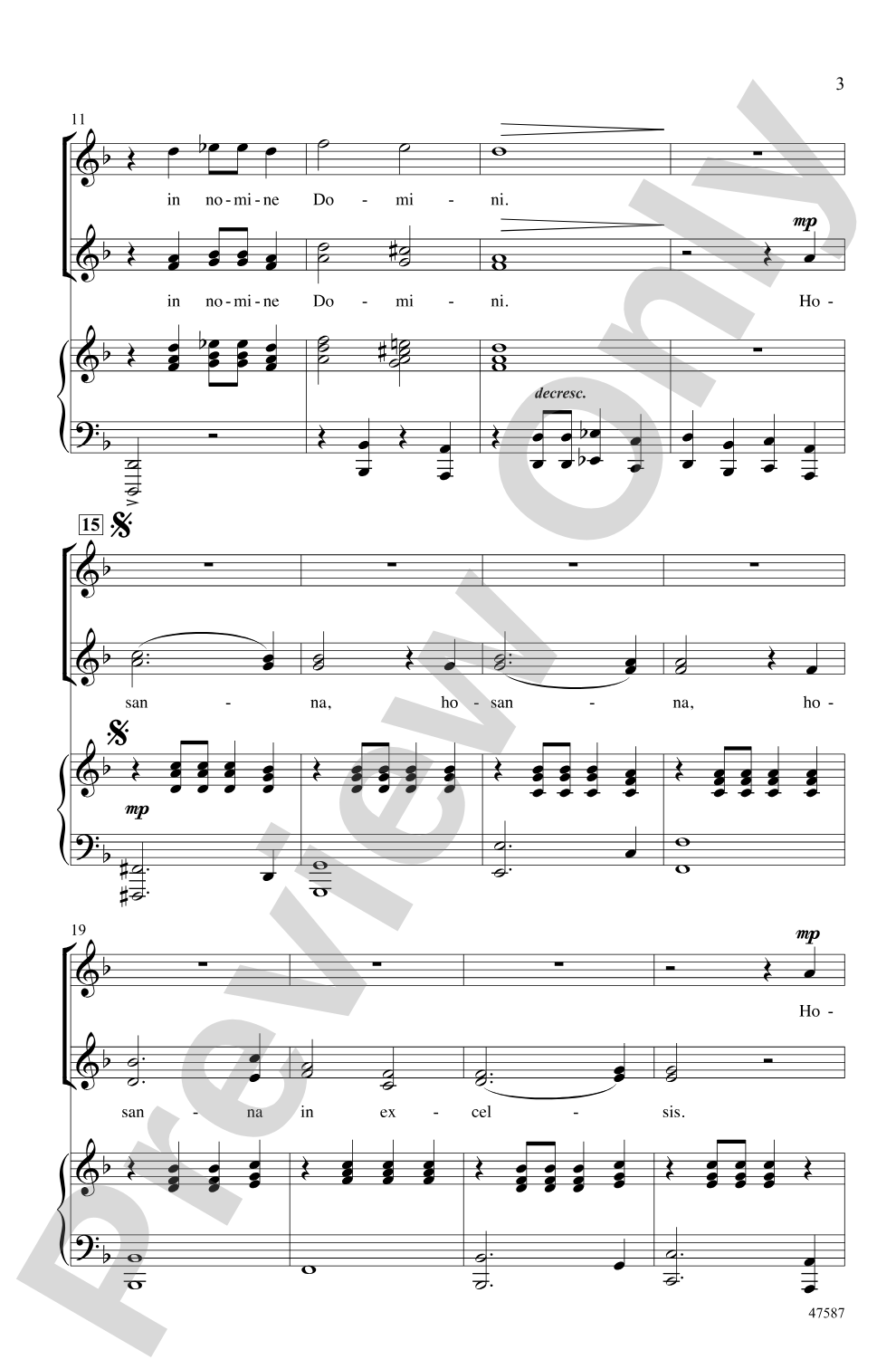 Benedictus: SSA Choral Octavo