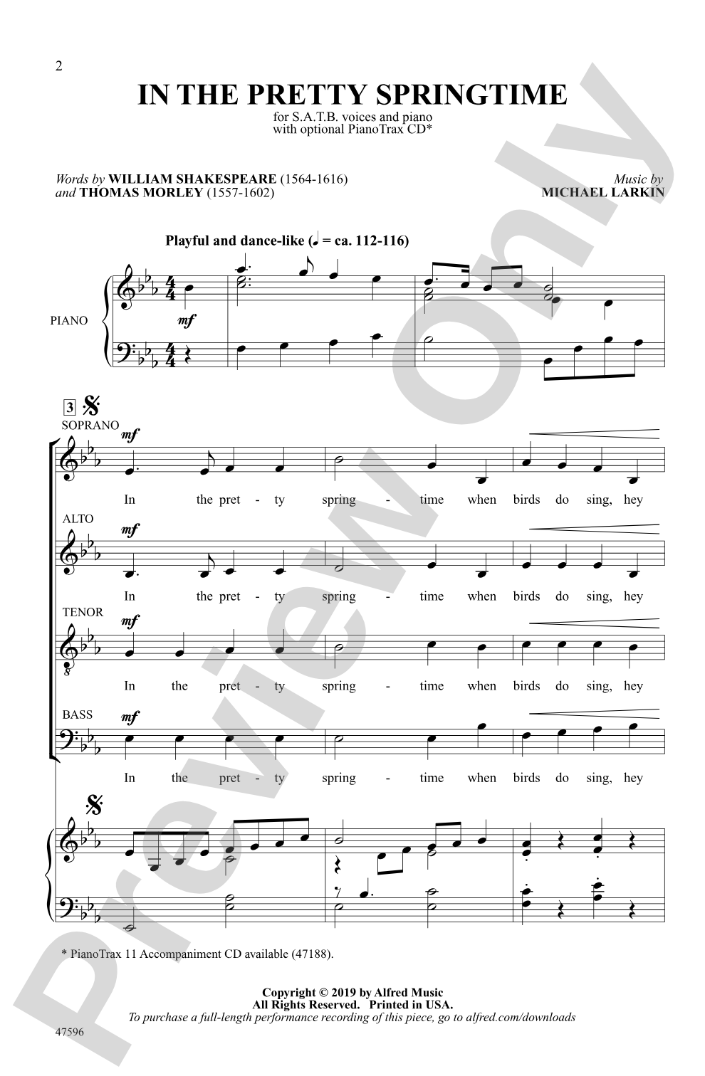 In the Pretty Springtime: SATB Choral Octavo