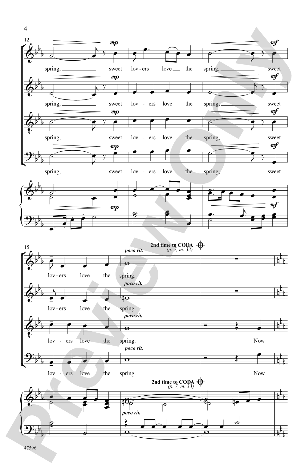 In the Pretty Springtime: SATB Choral Octavo