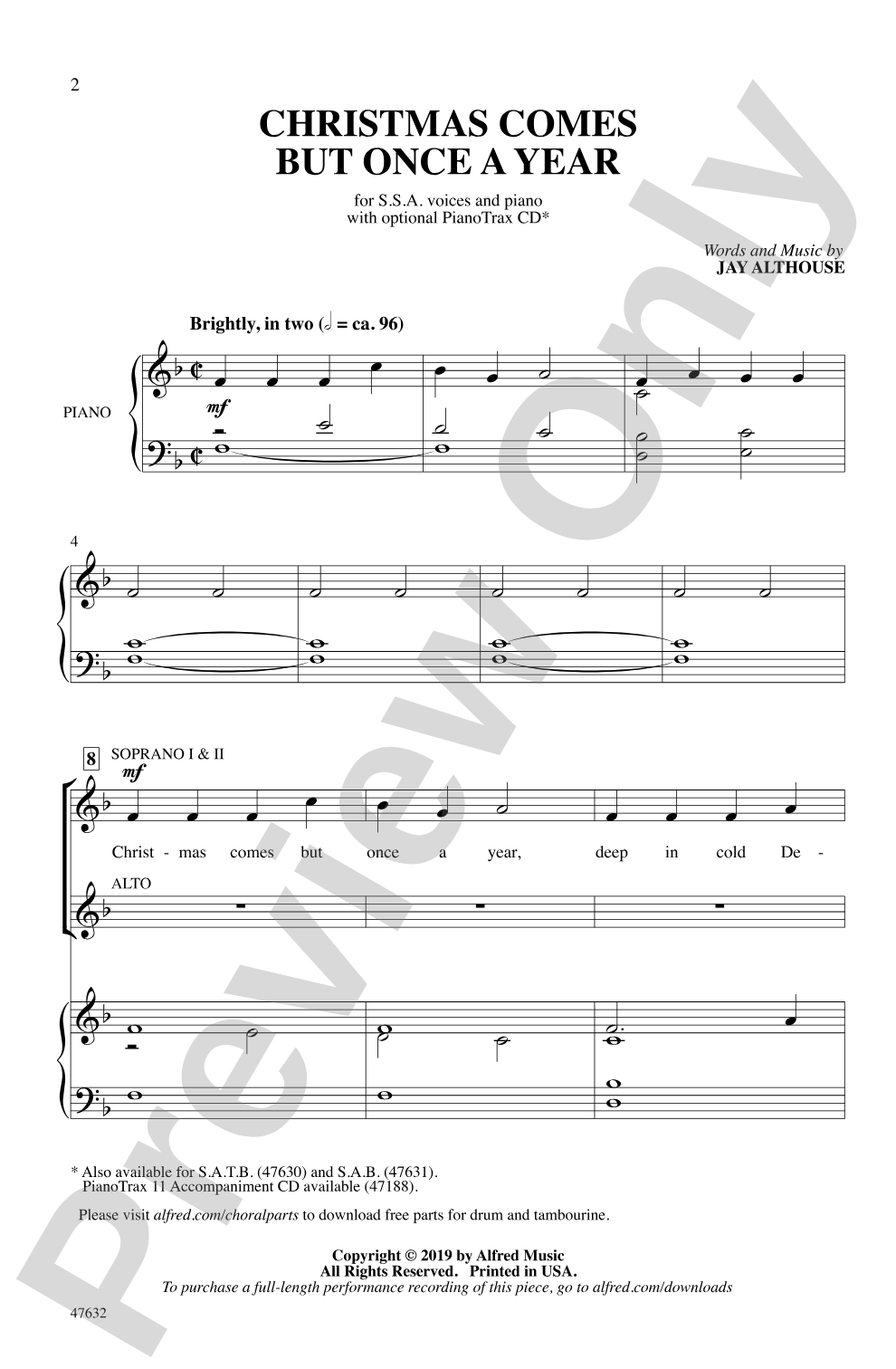 Christmas Comes But Once a Year: SSA Choral Octavo