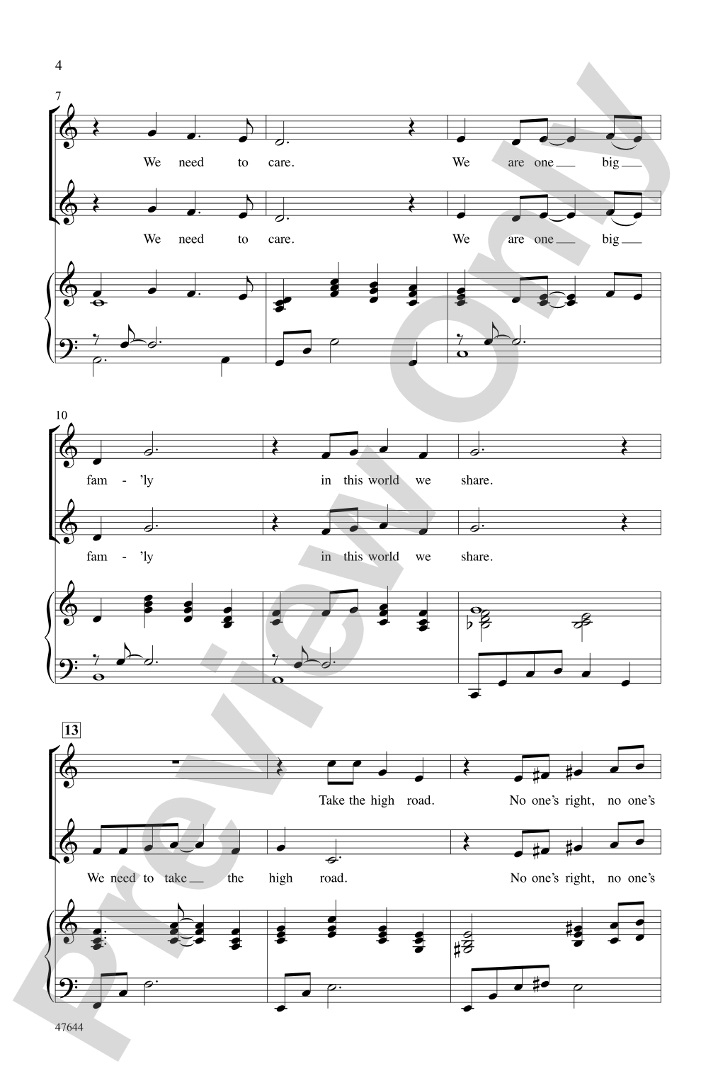 Taking the High Road: 2-Part Choral Octavo
