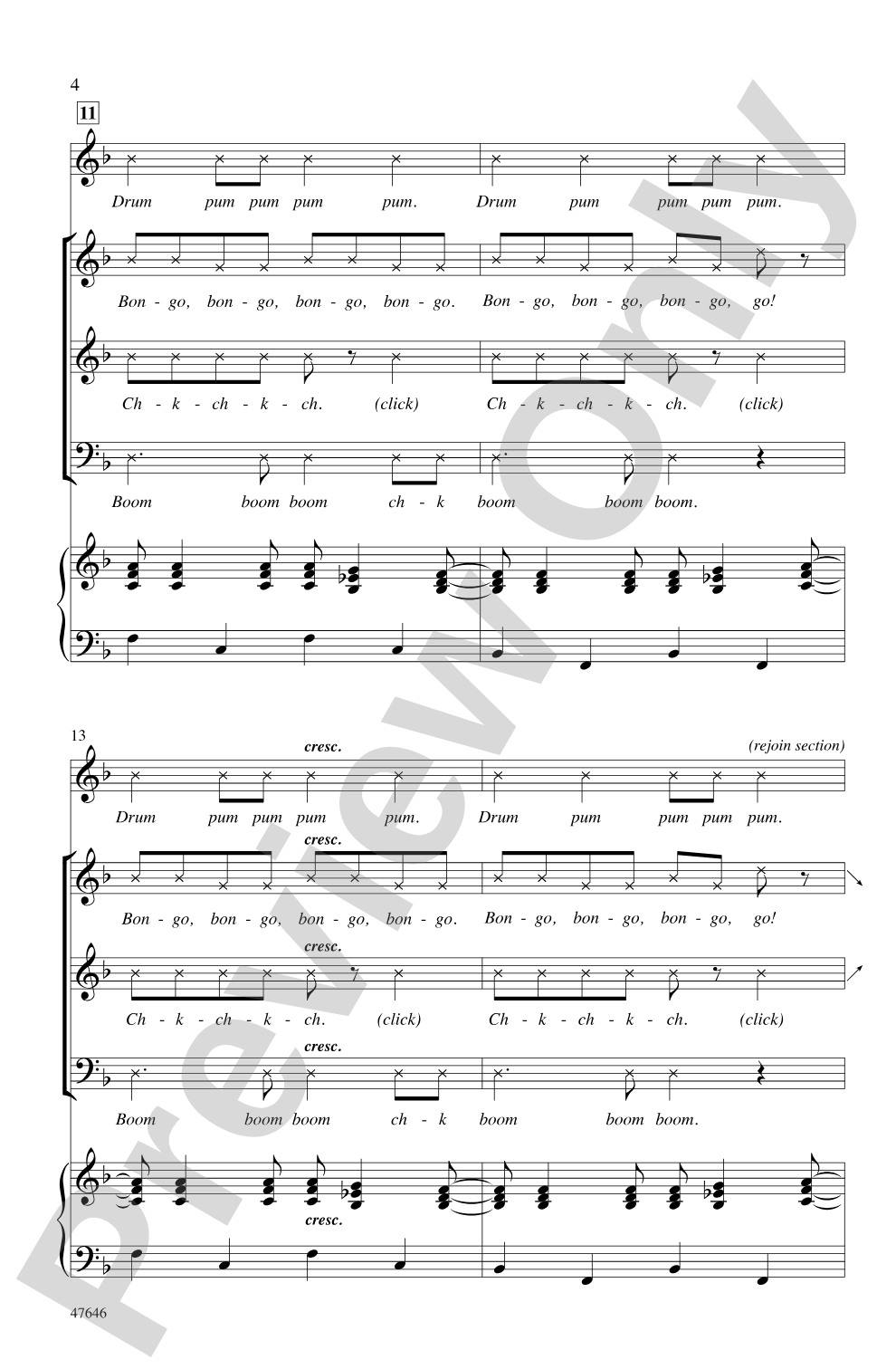 Bang the Drum All Day: SAB Choral Octavo