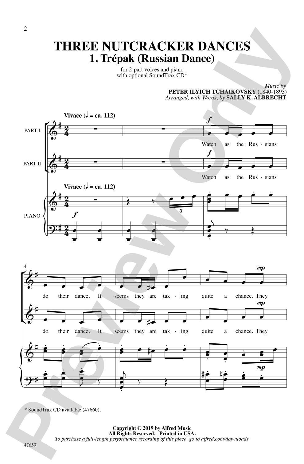 Three Nutcracker Dances: 2-Part Choral Octavo