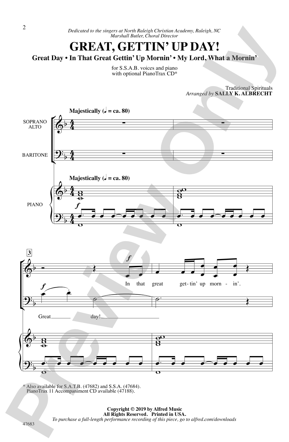 Great, Gettin' Up Day!: SSAB Choral Octavo