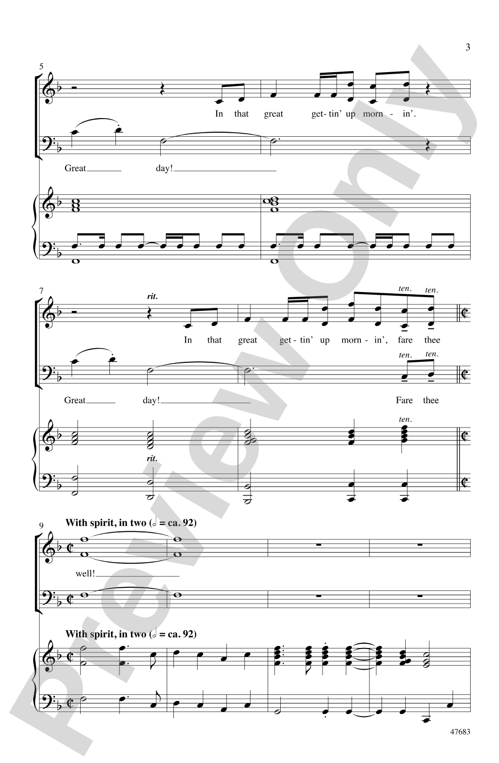 Great, Gettin' Up Day!: SSAB Choral Octavo