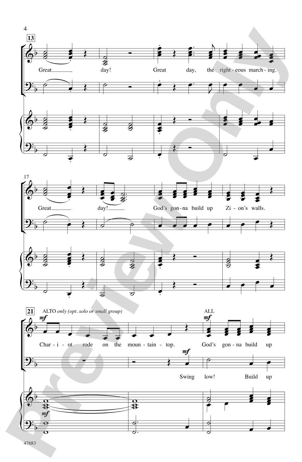Great, Gettin' Up Day!: SSAB Choral Octavo