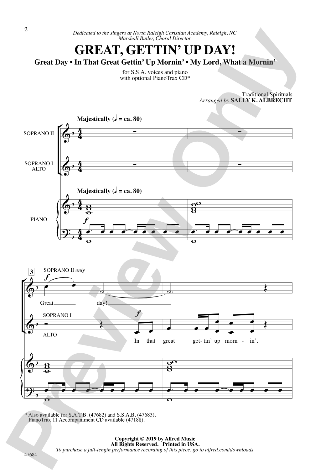Great, Gettin' Up Day!: SSA Choral Octavo