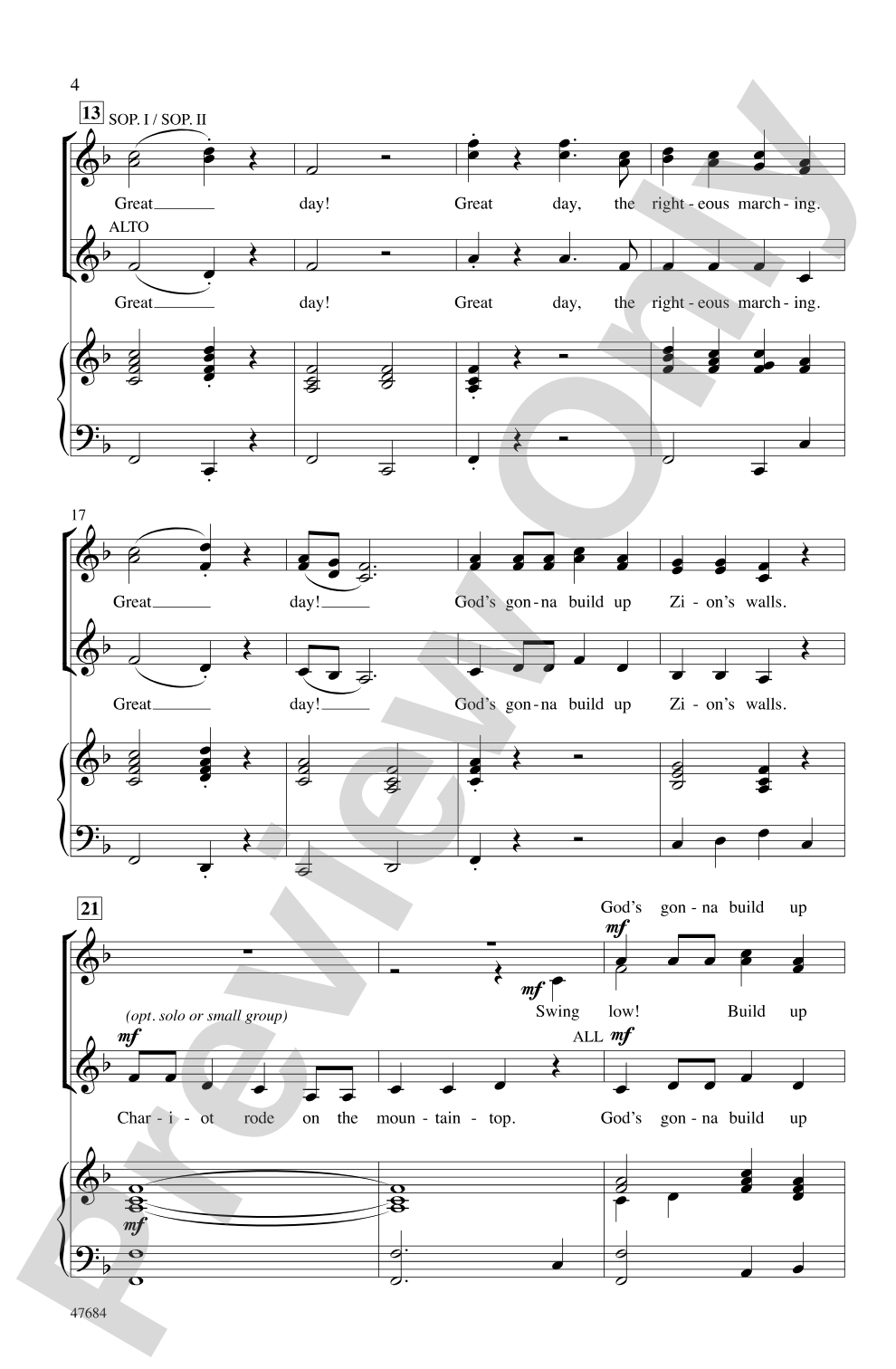 Great, Gettin' Up Day!: SSA Choral Octavo