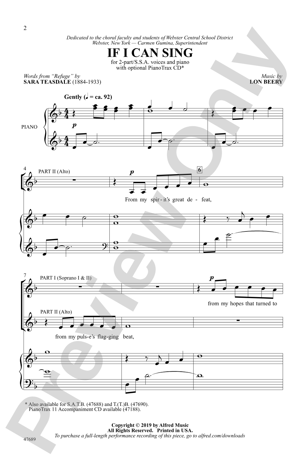 If I Can Sing: 2-Part / SSA Choral Octavo
