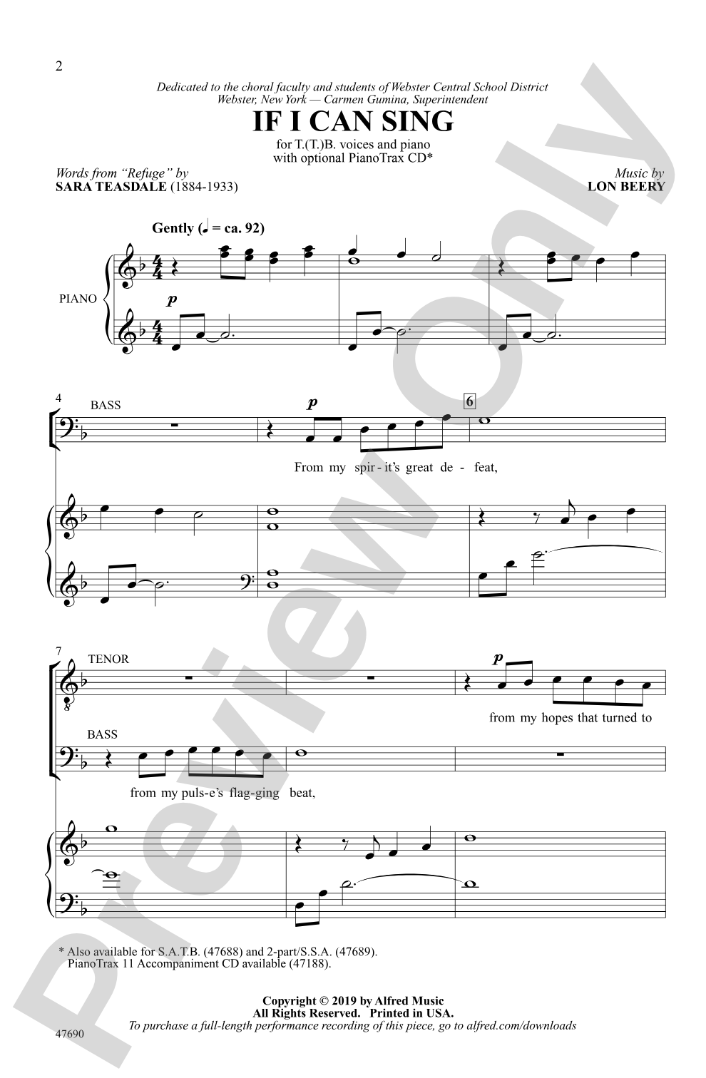 If I Can Sing: T(T)B Choral Octavo