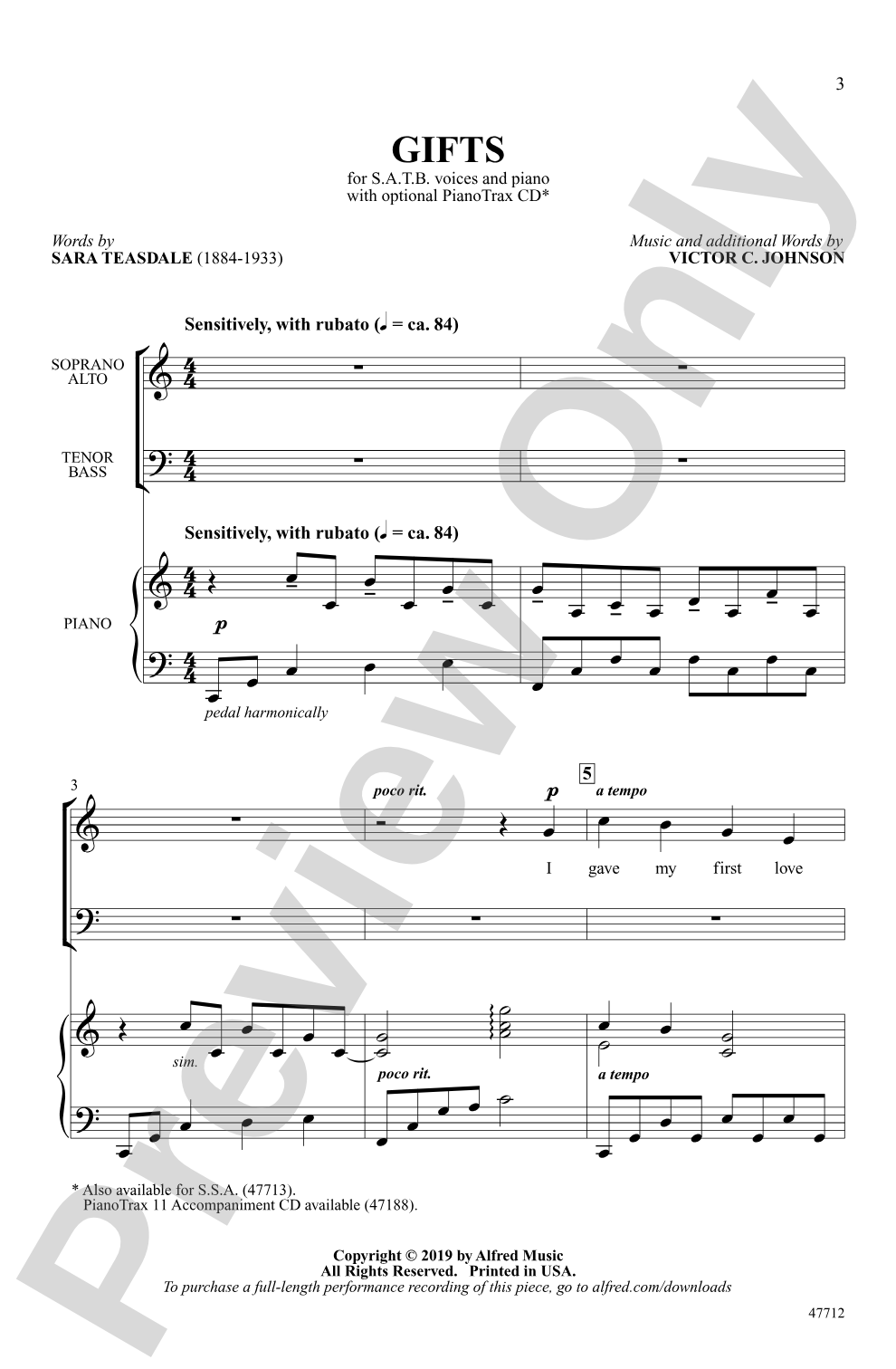 Gifts: SATB Choral Octavo