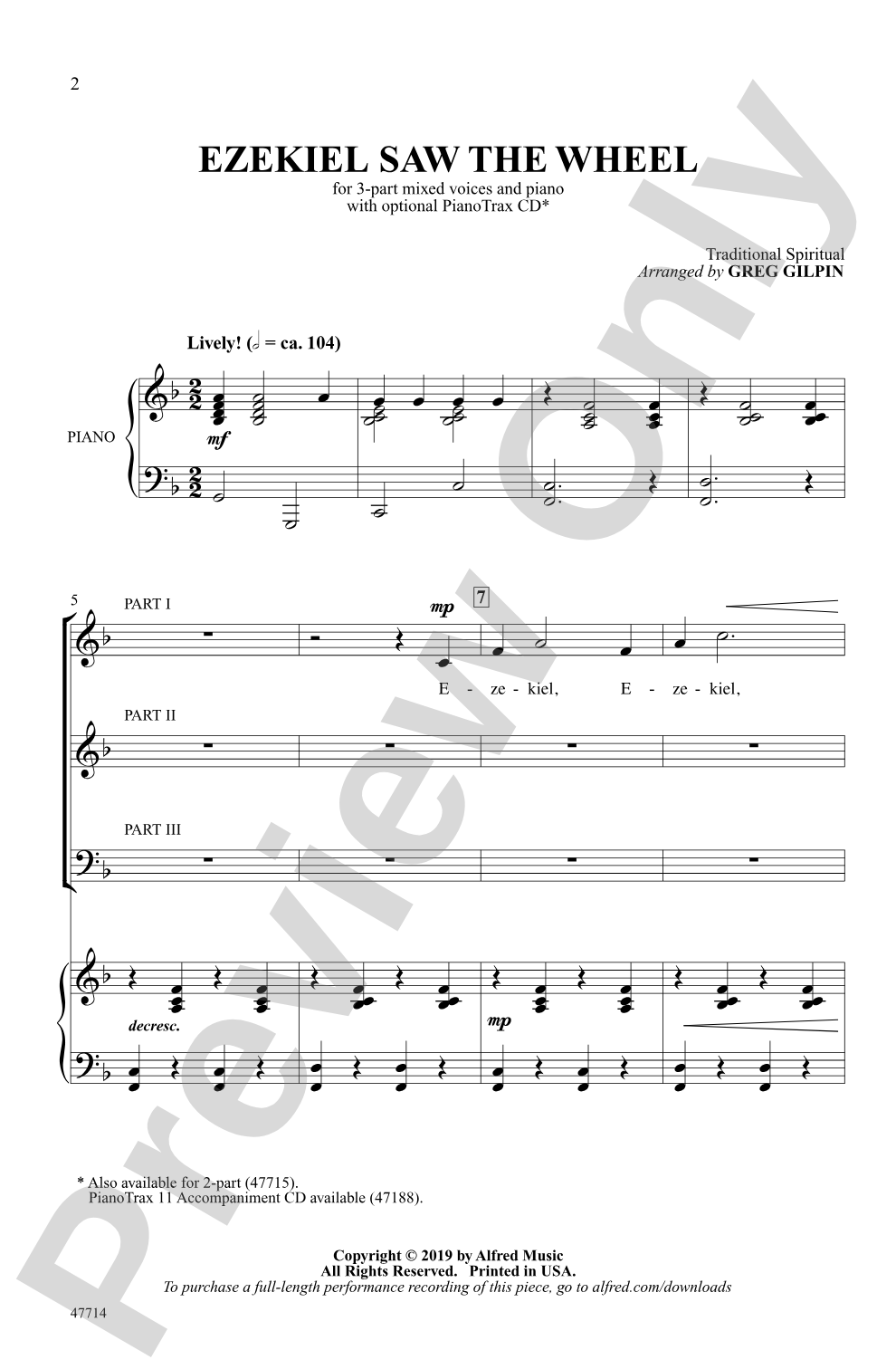 Ezekiel Saw the Wheel: 3-Part Mixed Choral Octavo