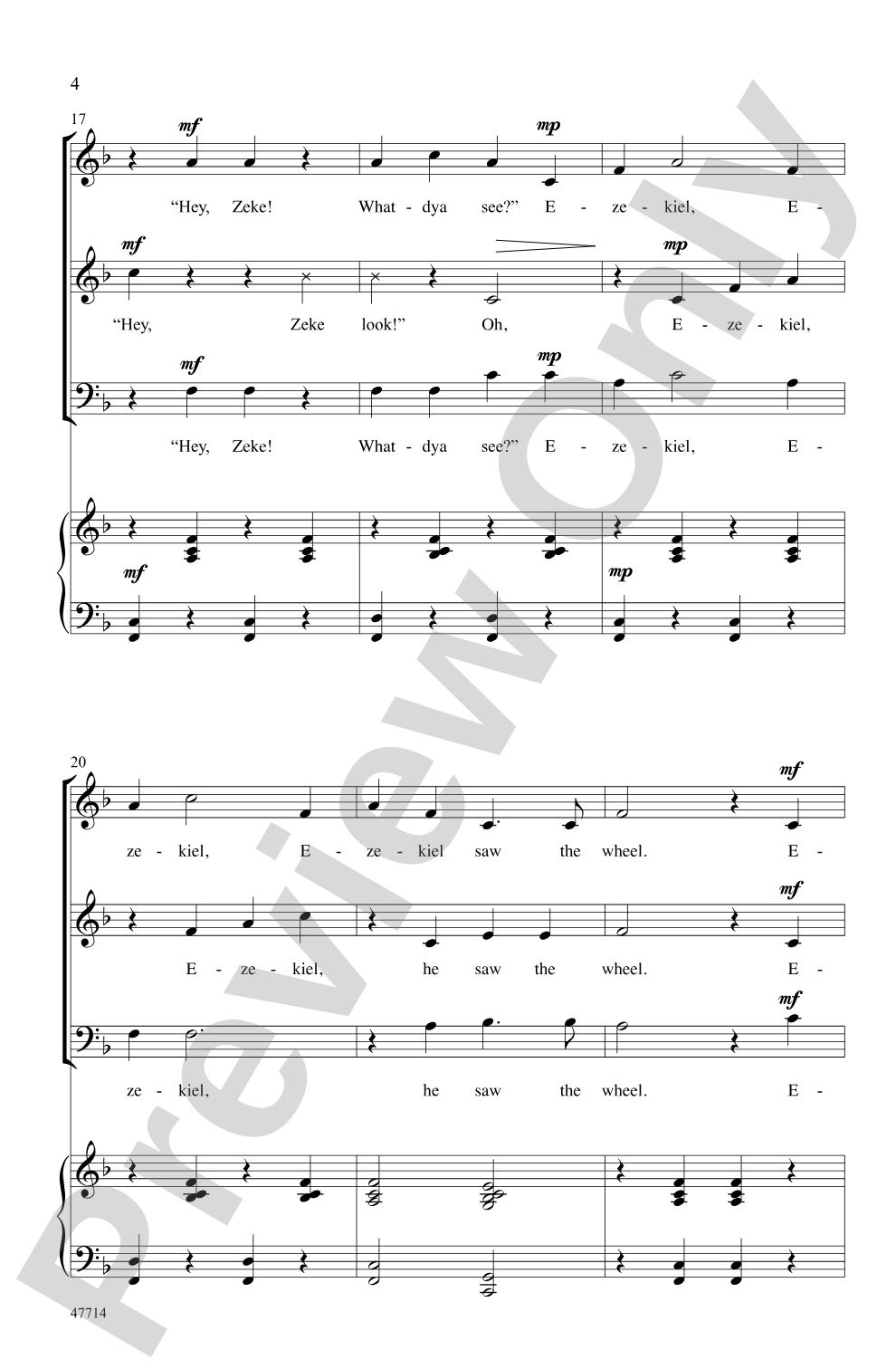 Ezekiel Saw the Wheel: 3-Part Mixed Choral Octavo