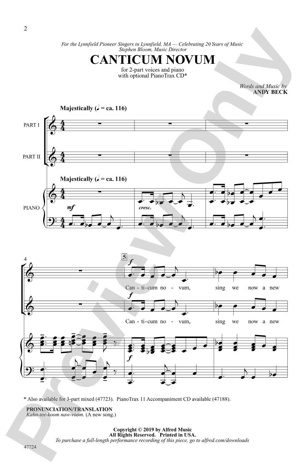 Canticum Novum: 2-Part Choral Octavo