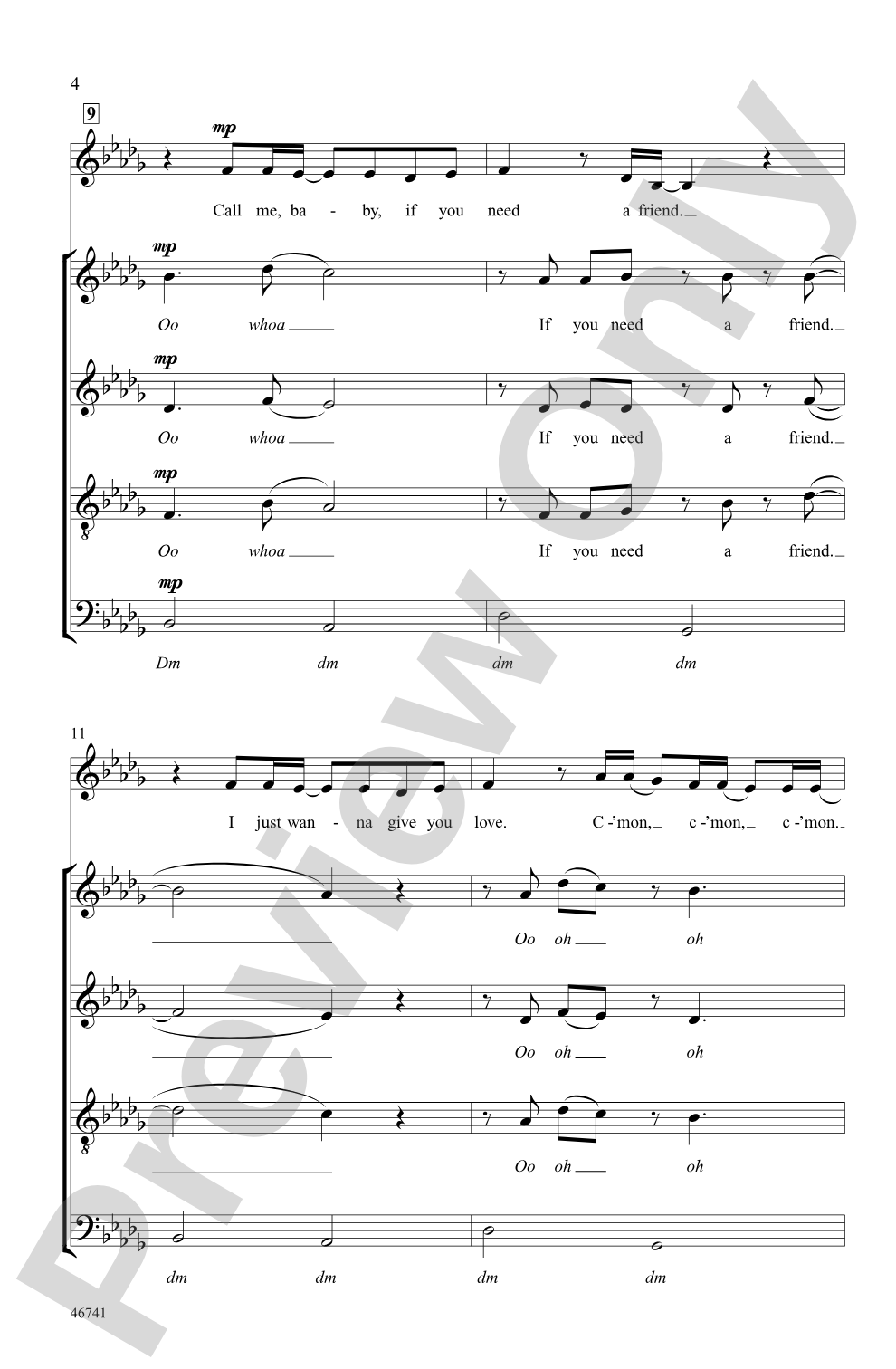 One Call Away: SATB, <i>a cappella</i> Choral Octavo