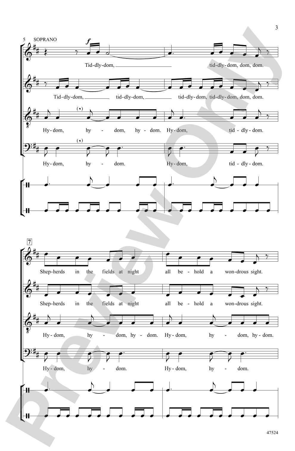 Hydom, Tiddlydom: SATB, <i>a cappella</i> Choral Octavo