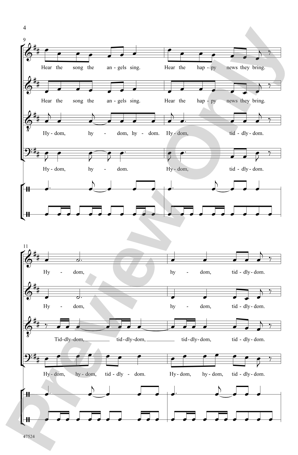 Hydom, Tiddlydom: SATB, <i>a cappella</i> Choral Octavo