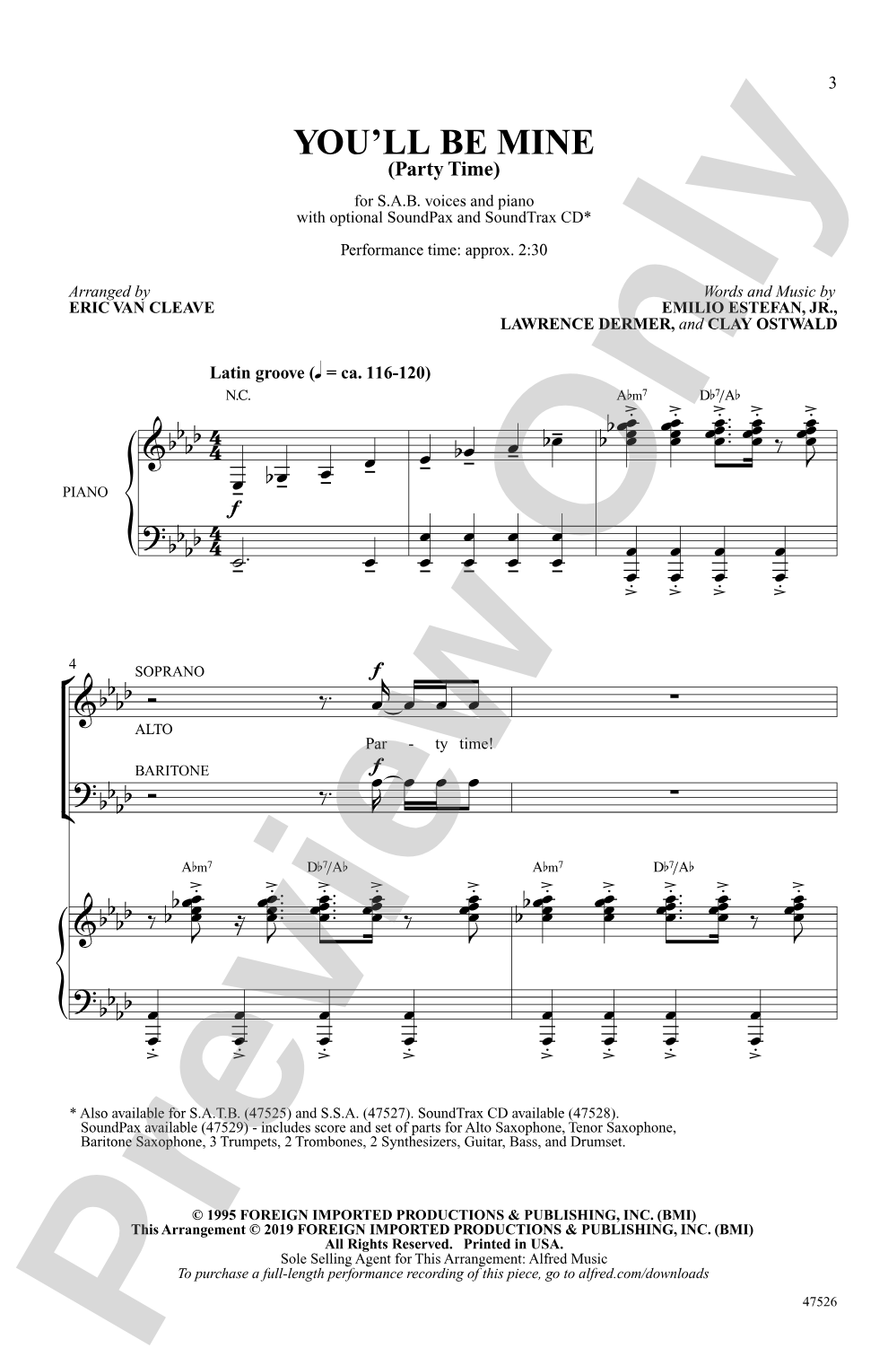 You'll Be Mine: SAB Choral Octavo