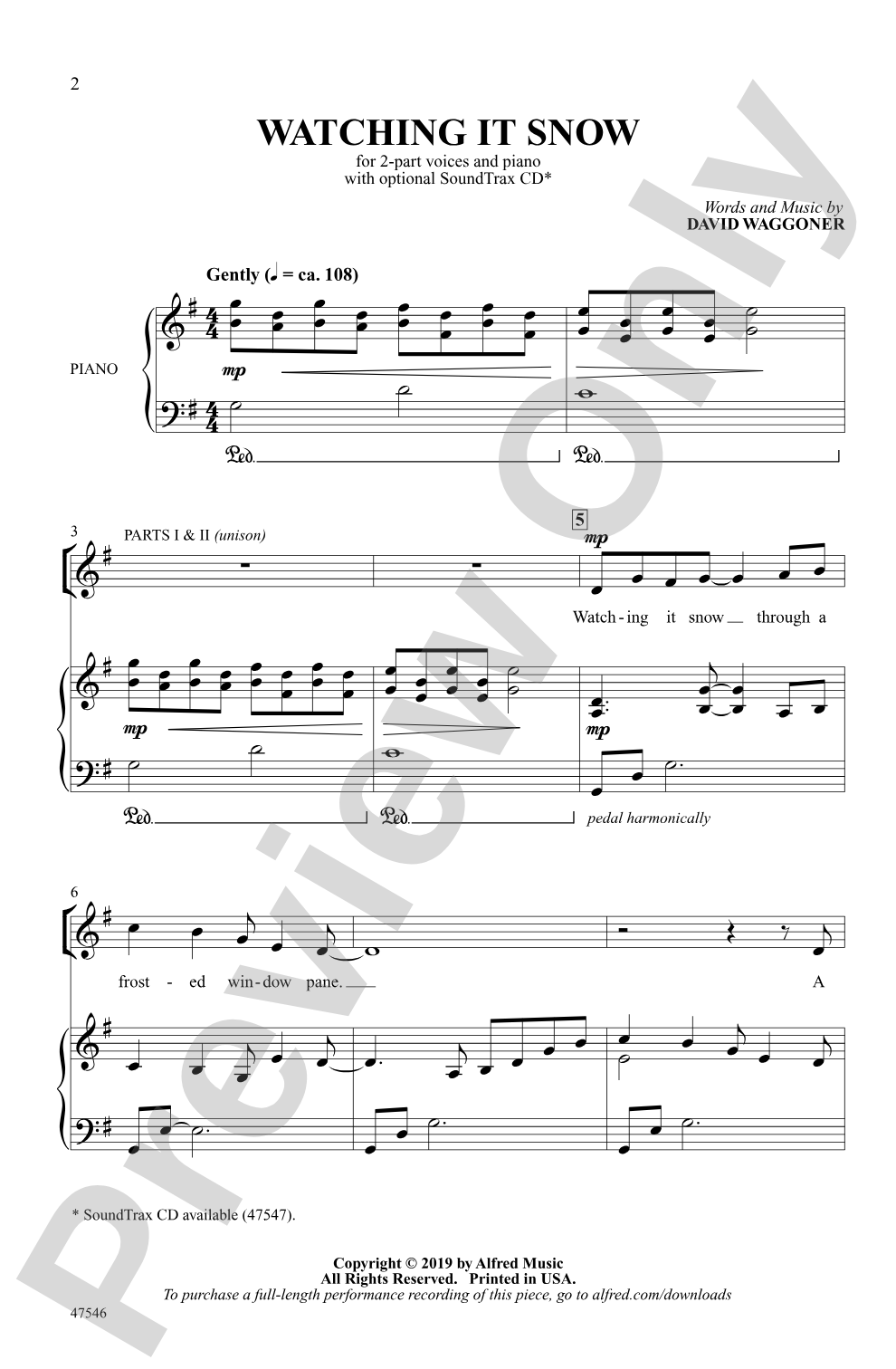 Watching It Snow: 2-Part Choral Octavo