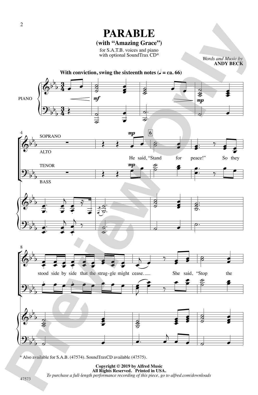 Parable: SATB Choral Octavo