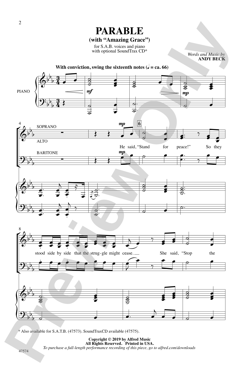 Parable: SAB Choral Octavo