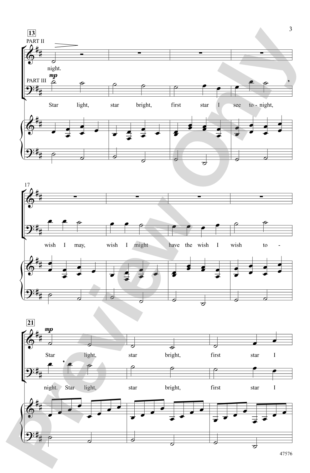 Star Canon: 3-Part Choral Octavo