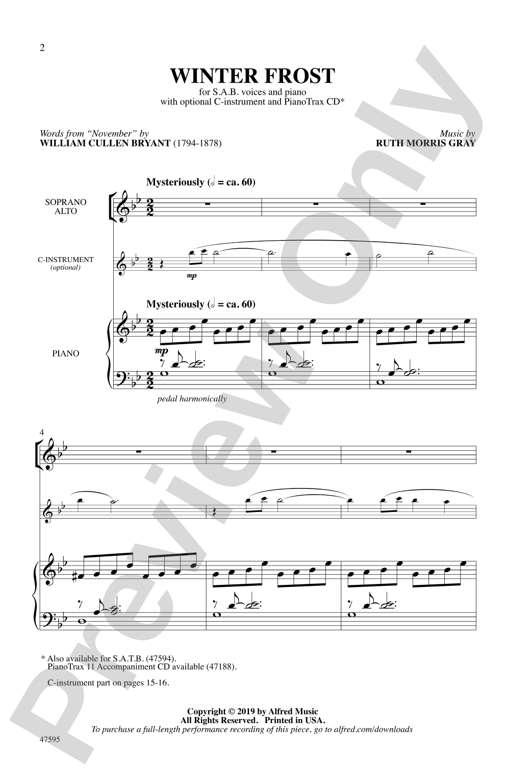 Winter Frost: SAB Choral Octavo