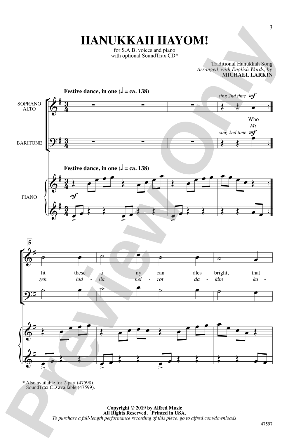 Hanukkah Hayom!: SAB Choral Octavo