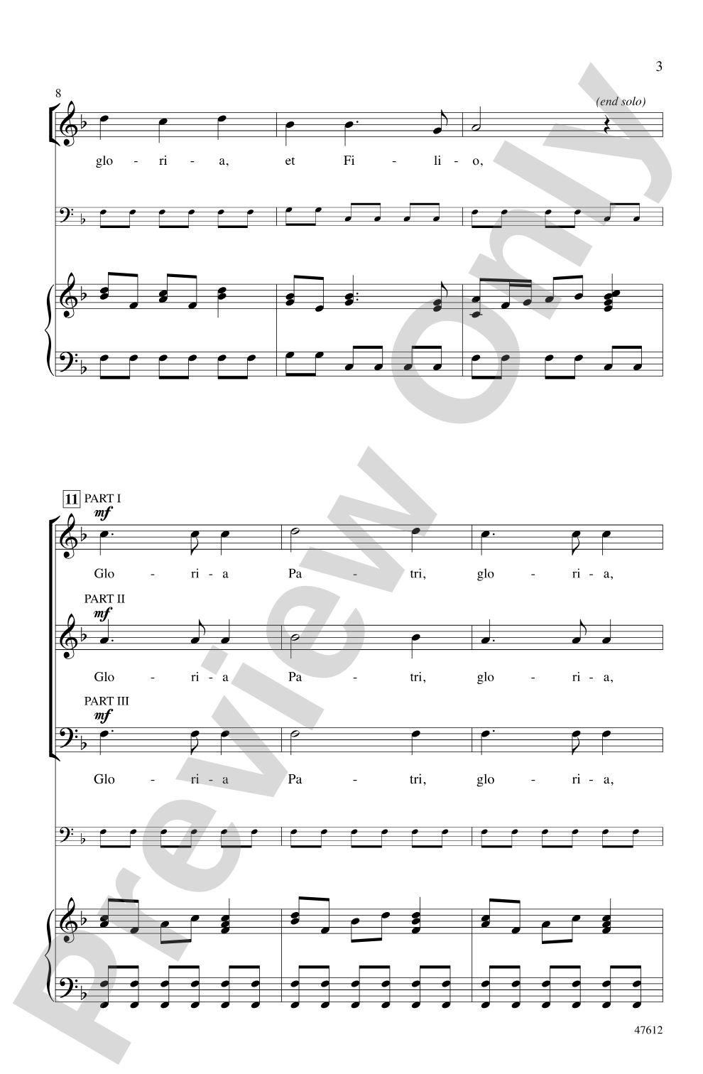 Gloria Patri et Filio: SAB Choral Octavo