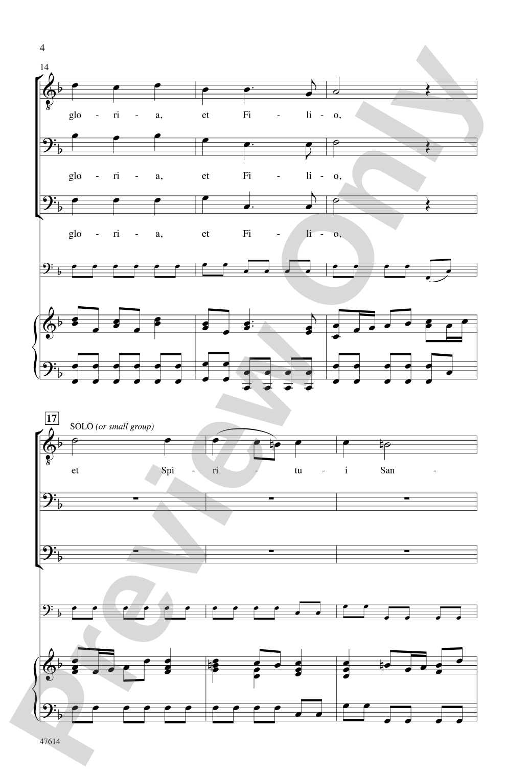 Gloria Patri et Filio: TBB Choral Octavo