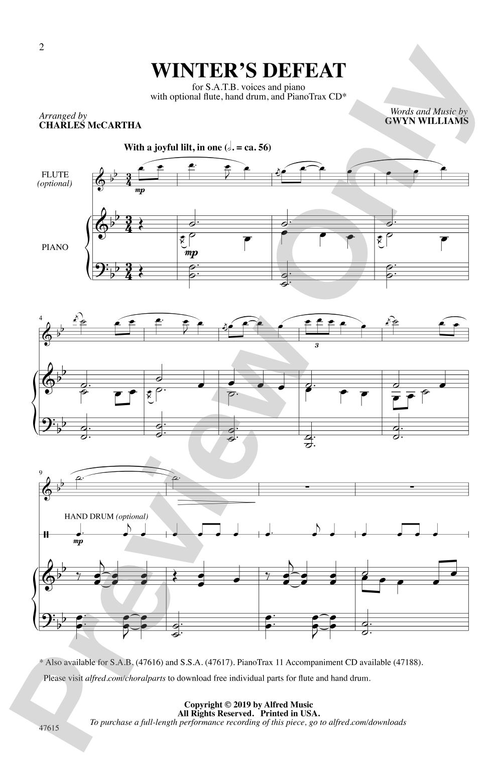 Winter's Defeat: SATB Choral Octavo