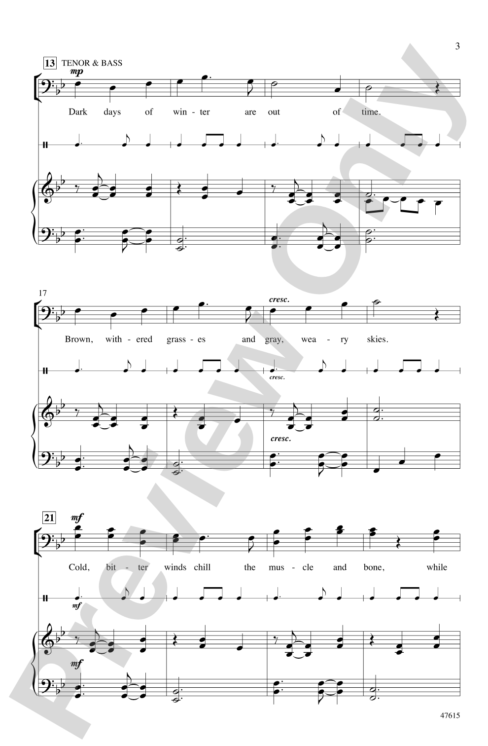 Winter's Defeat: SATB Choral Octavo