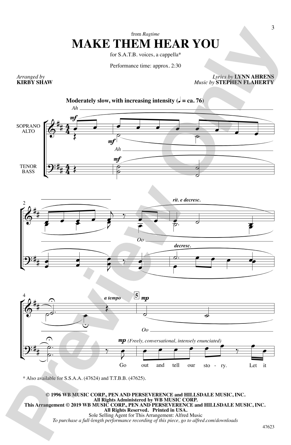 Make Them Hear You: SATB, <i>a cappella</i> Choral Octavo
