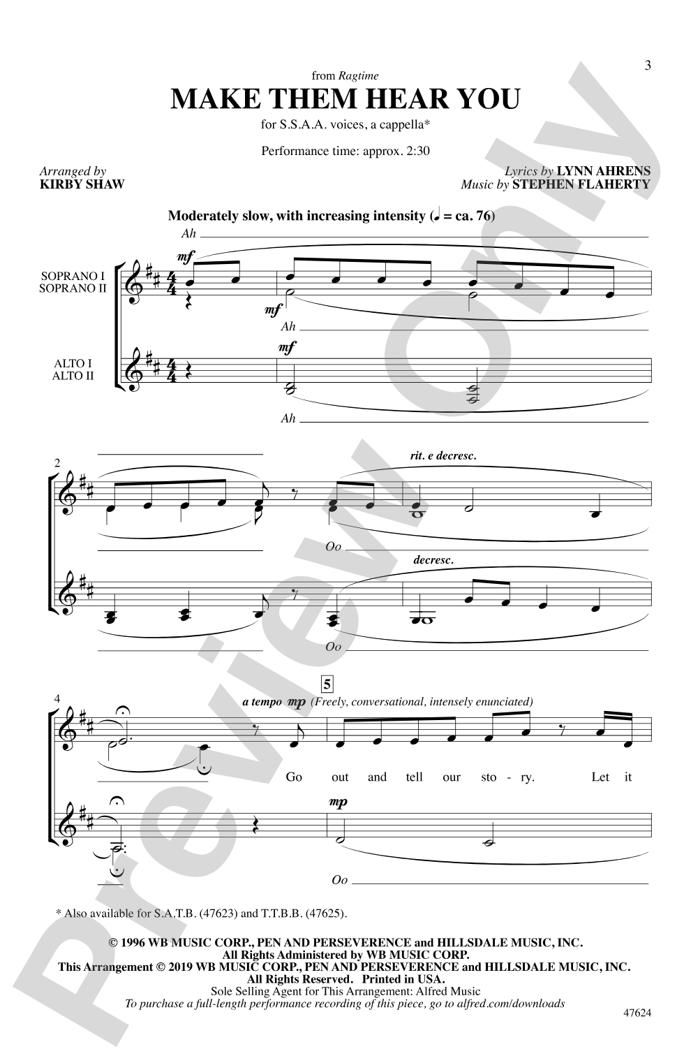 Make Them Hear You: SSA, <i>a cappella</i> Choral Octavo
