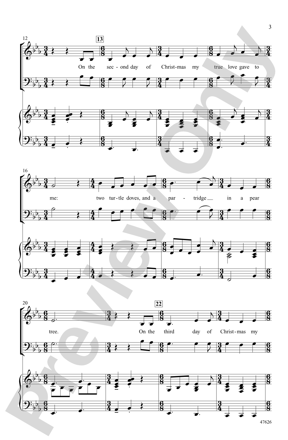 The 12 Days of Christmas: SATB Choral Octavo