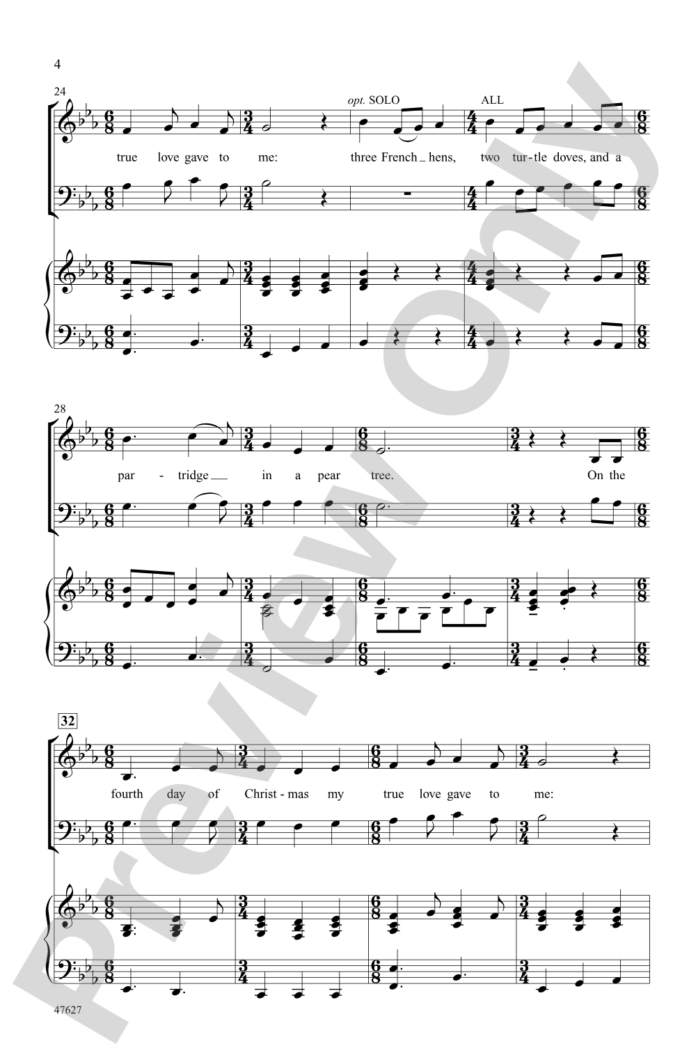 The 12 Days of Christmas: 3-Part Mixed Choral Octavo