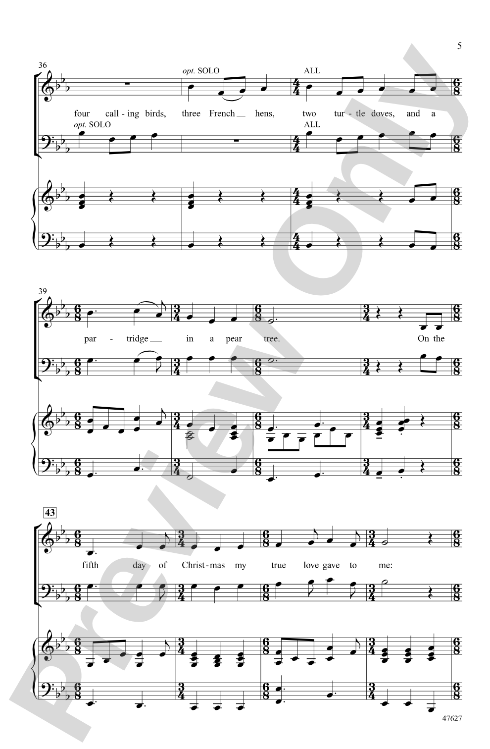 The 12 Days of Christmas: 3-Part Mixed Choral Octavo