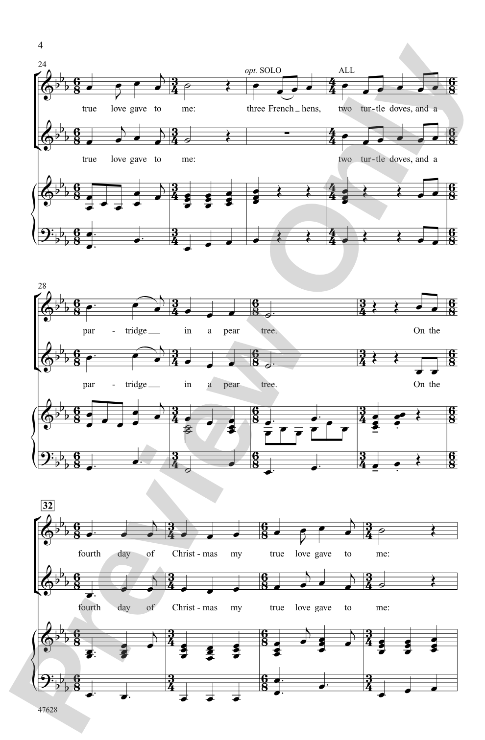 The 12 Days of Christmas: 2-Part Choral Octavo