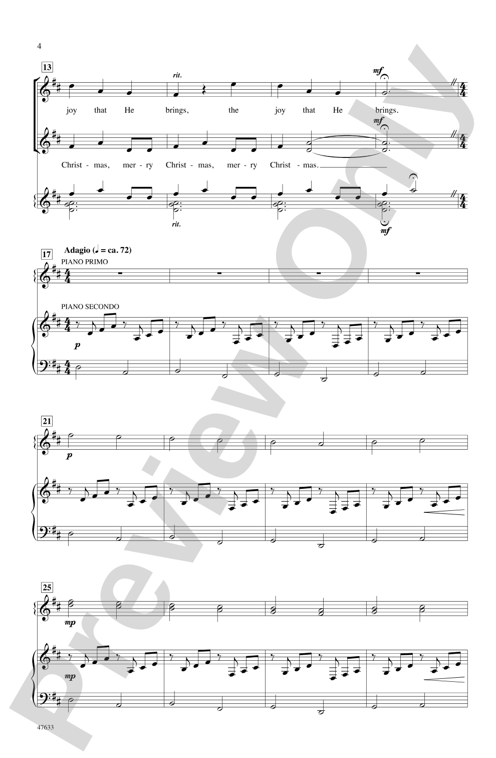 Christmas Canon: SATB Choral Octavo