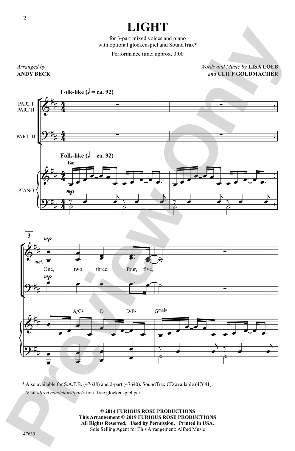 Light: 3-Part Mixed Choral Octavo