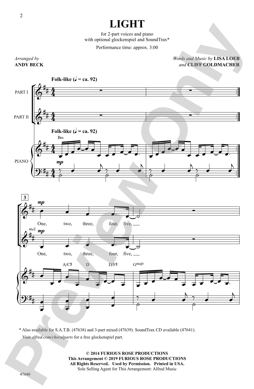 Light: 2-Part Choral Octavo