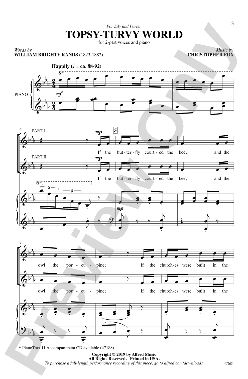 Topsy-Turvy World: 2-Part Choral Octavo