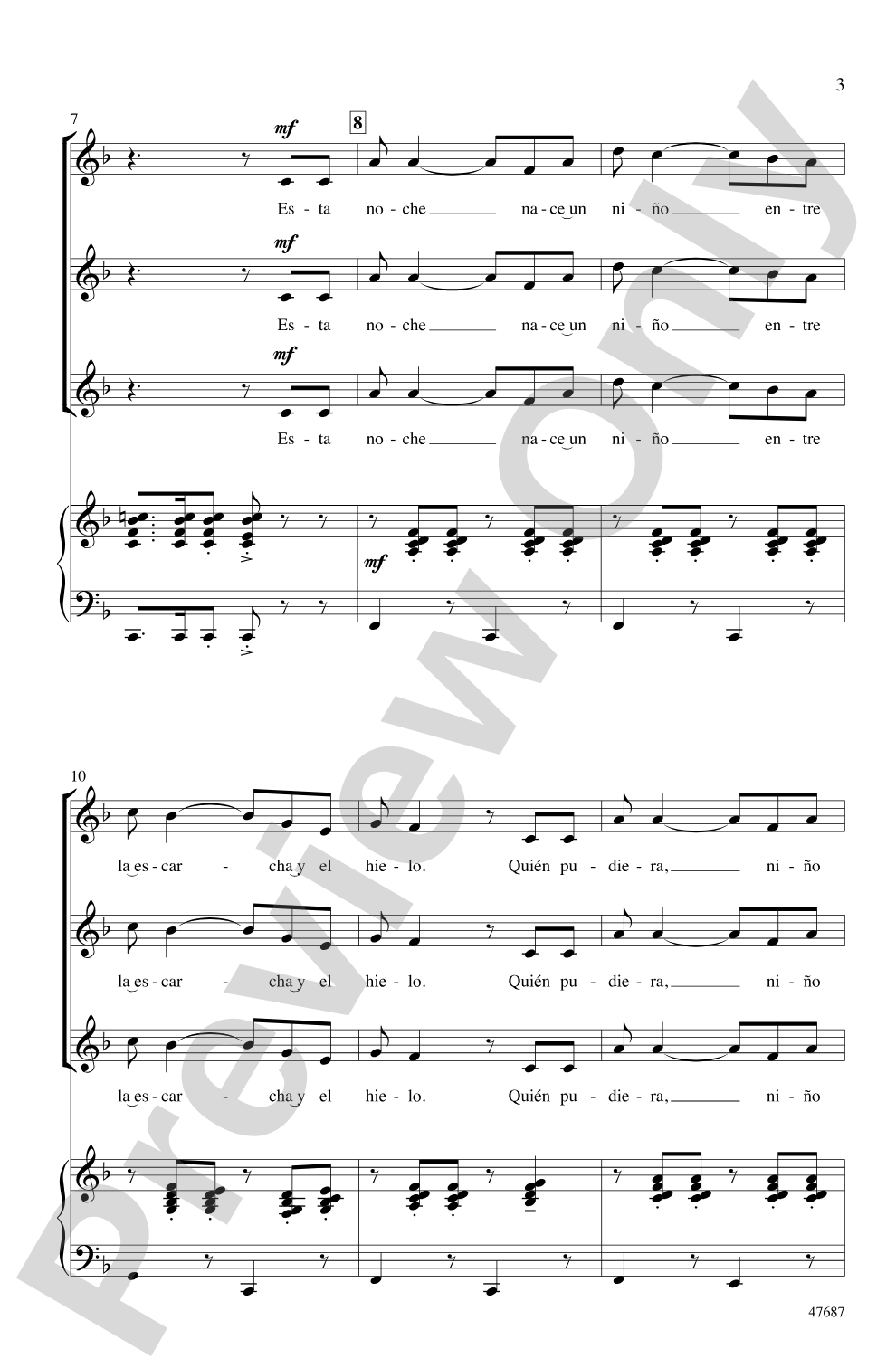 Esta Noche: SSA Choral Octavo