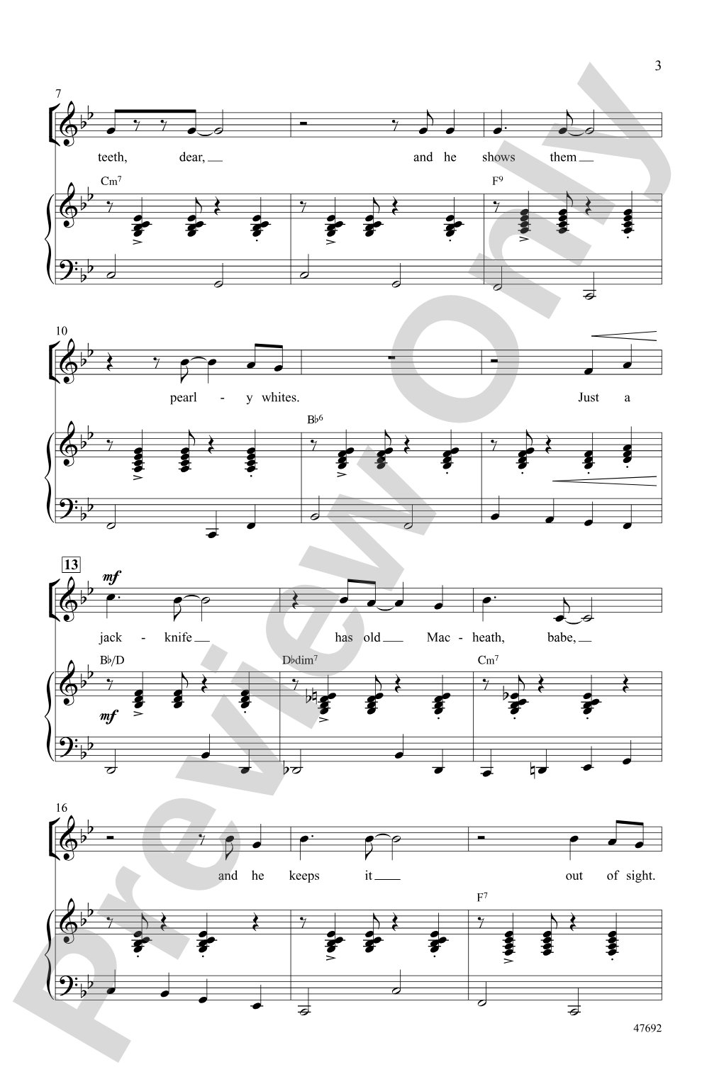 Mack the Knife: SAB Choral Octavo