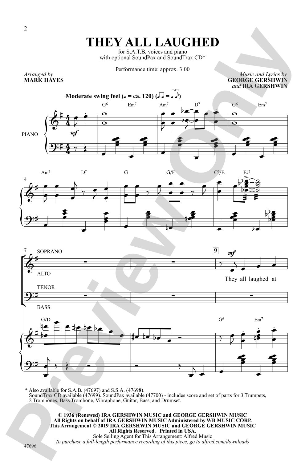 They All Laughed: SATB Choral Octavo